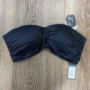Mossimo Black Bandeau Bikini Top D/DD Swimwear With Adjustable Strap NWT